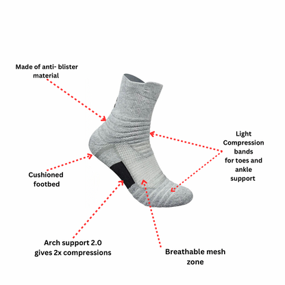 Healing Therapy socks (Grey and white  Foot)